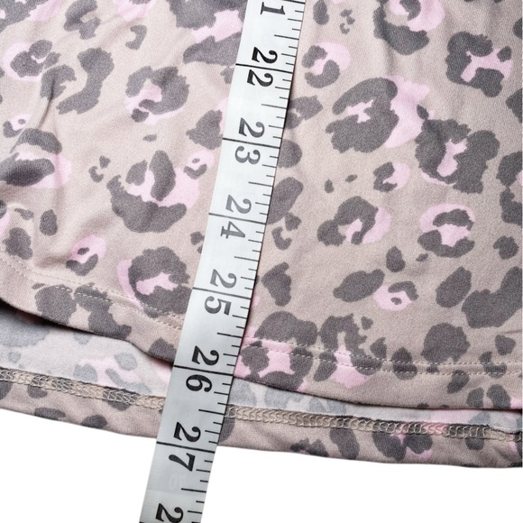 Cuddl Duds Pink and Tan Leopard Button Down Pajama Top - Picture 11 of 12